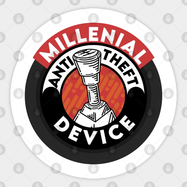Millennial Anti Theft Device Manual Transmission Sticker TeePublic